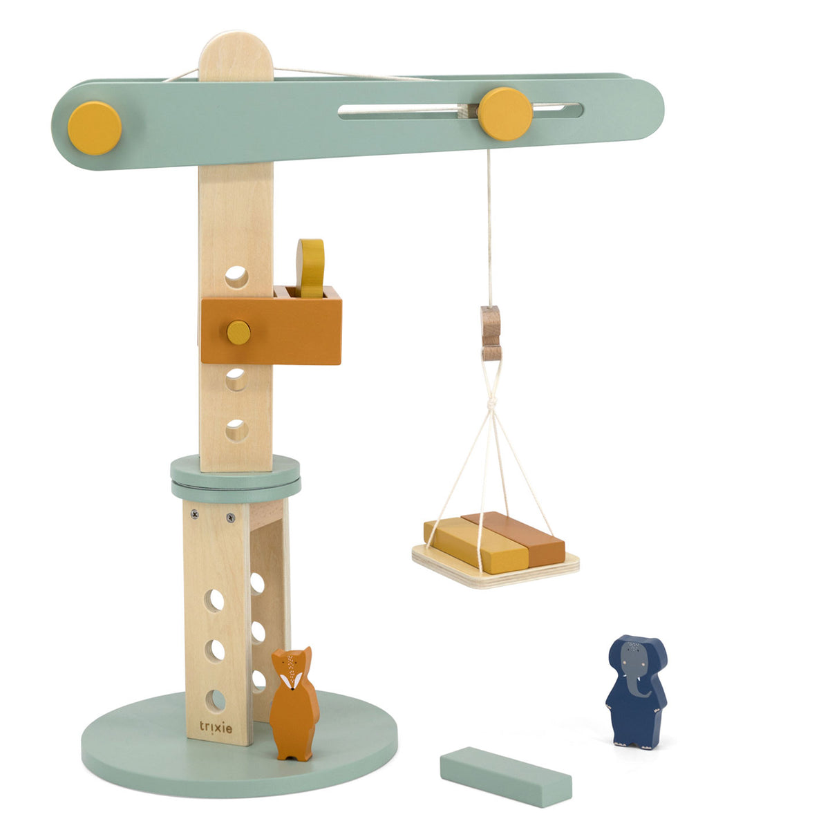 Grue de chantier en bois Trixie avec accessoires