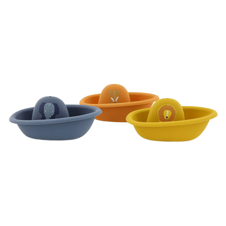 Trixie bateaux de bain empilables - 3 pièces - jouets de bain en silicone - jouets flottants pour les tout-petits - à partir de 6 mois