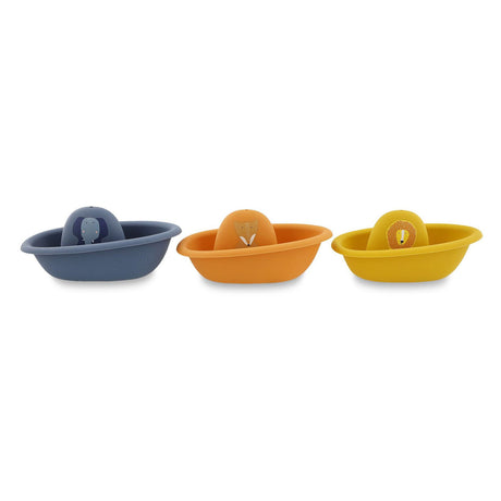 Trixie bateaux de bain empilables - 3 pièces - jouets de bain en silicone - jouets flottants pour les tout-petits - à partir de 6 mois