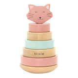 Tour empilable en bois Trixie - mrs. chat - jouet empilable en bois - jouets éducatifs - pour garçons filles - chat