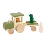 Trixie houten dieren tractor met trailer