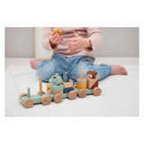 Jouets en bois Trixie - Train d'animaux - avec blocs de construction - Coffret de train avec blocs - à partir de 1,5 ans - pour garçons et filles - FSC