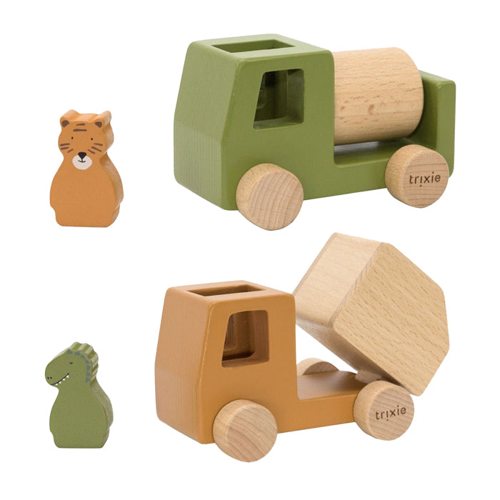 Trixie wooden animal trucks, 4dlg.