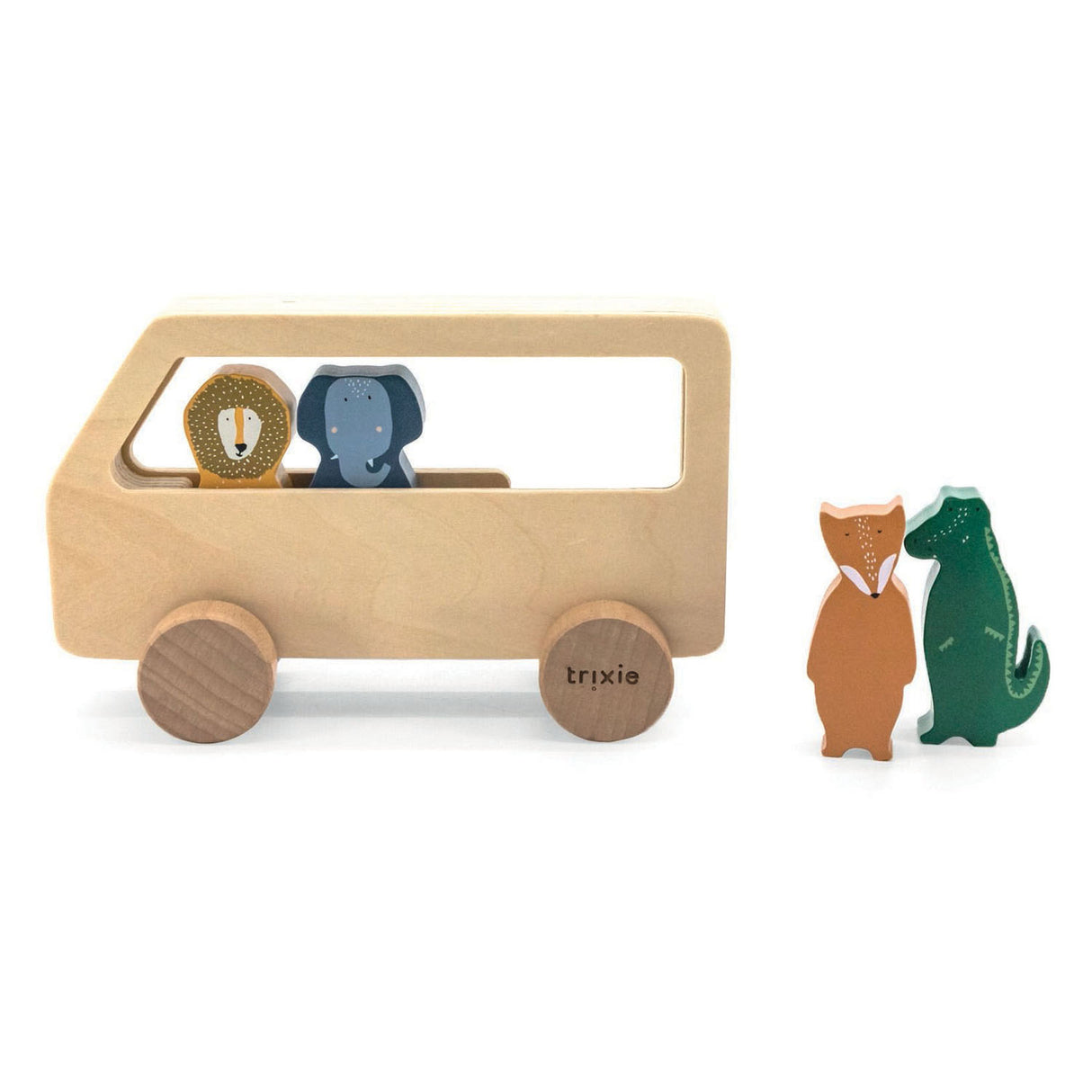 Bus animalier en bois Trixie, 5 pièces.
