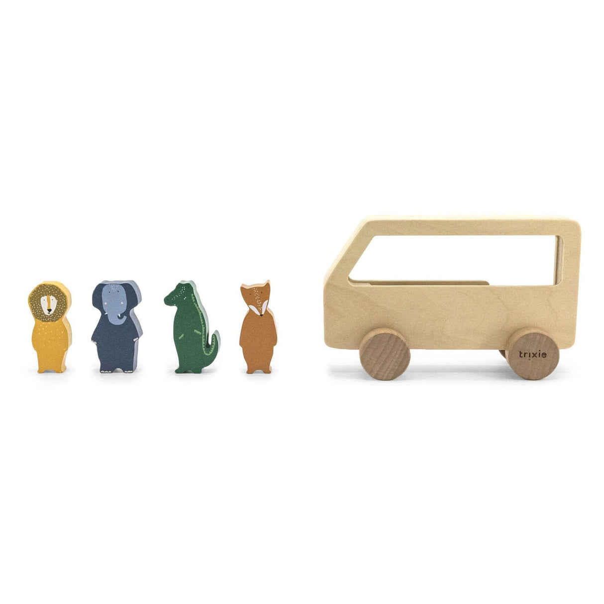 Bus animalier en bois Trixie, 5 pièces.