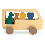 Bus animalier en bois Trixie, 5 pièces.