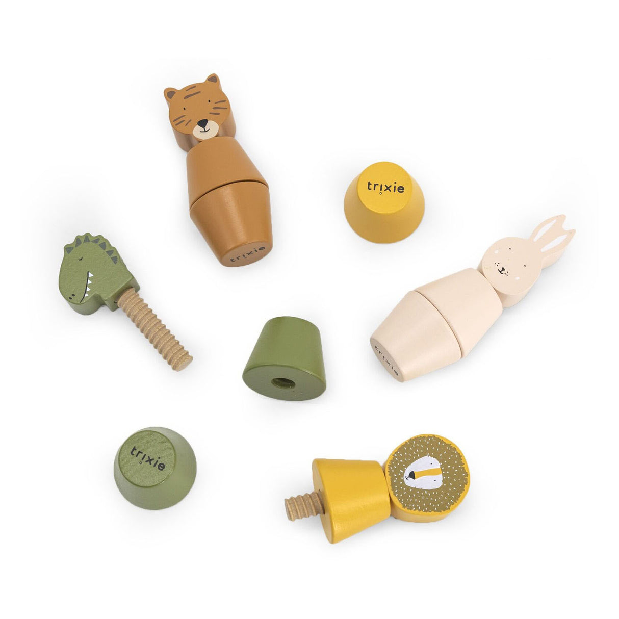 Trixie wooden screw animals, 12dlg.