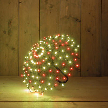 Anna's collection verlichte paraplu 160led classic warm 55x46cm ip44 met timer en dimmer regenboog met afstandsbediening