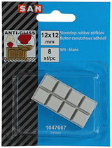 Mack 1047667 - stootdop rubber zelfklevend wit 12 x 12 mm 8 st pcs | 6 stuks