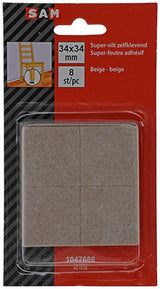 Mack 1047686 - super-vilt zelfklevend beige 34 x 34 mm 8 st pcs | 12 stuks