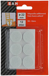 Mack 1047697 - viltpastille zelfklevend wit ø 22 mm 12 st pcs | 12 stuks