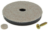 Mack 1048775 - versterkte vilt + schroef bruin ø 60 mm 4 st pcs | 6 stuks