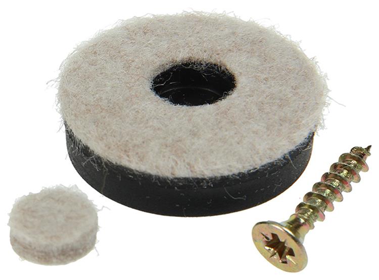 Mack 1048782 - versterkte vilt + schroef bruin ø 30 mm 4 st pcs | 6 stuks