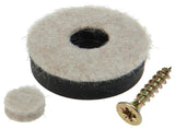 Mack 1048782 - versterkte vilt + schroef bruin ø 30 mm 4 st pcs | 6 stuks