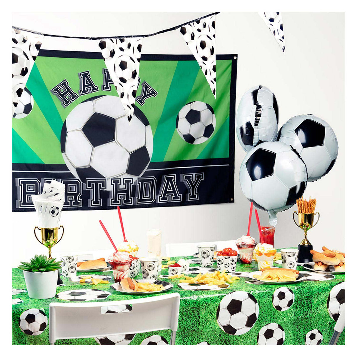 Boland Vlag Voetbal Joyeux anniversaire, 150x90cm
