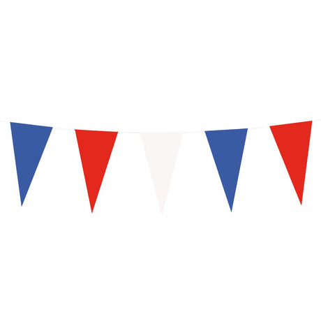 Ligne de drapeau en papier Boland rouge blanc bleu, 10 m.