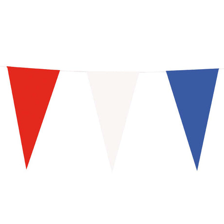 Ligne de drapeau en papier Boland rouge blanc bleu, 10 m.