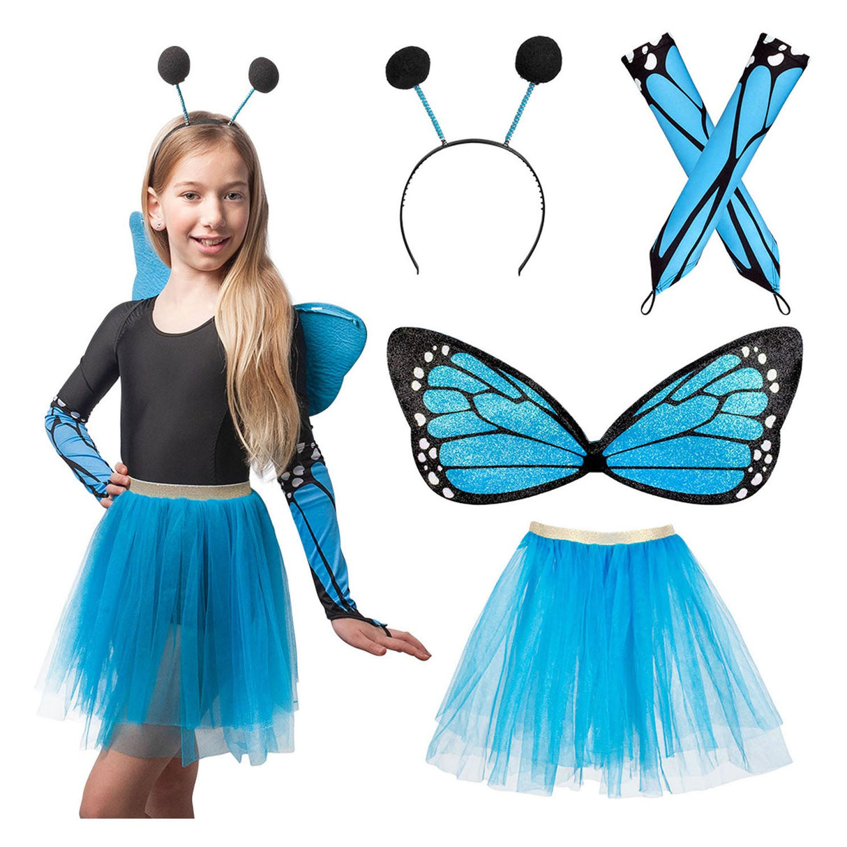Boland ensemble de déguisement papillon bleu