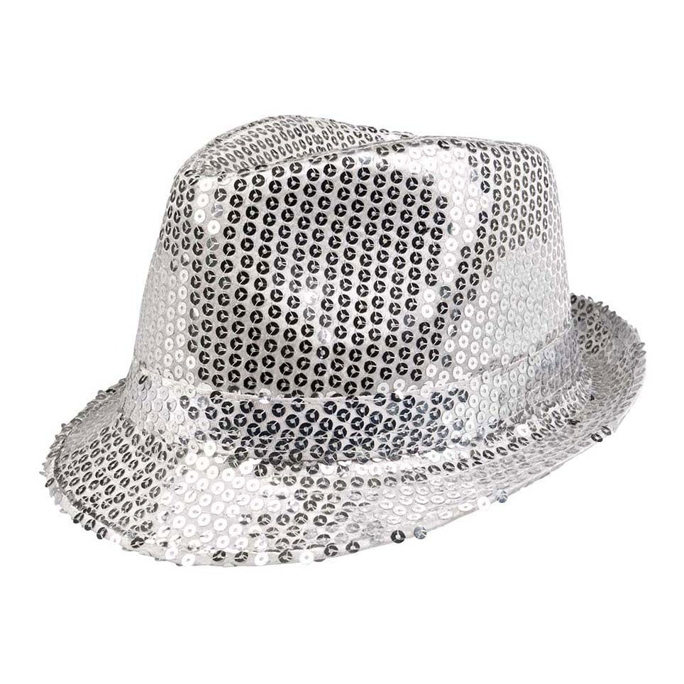 Boland chapeau pop star paillettes argent
