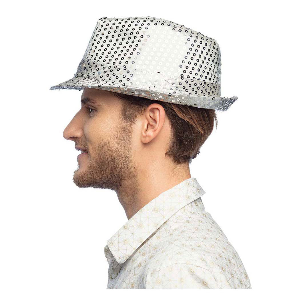Boland chapeau pop star paillettes argent