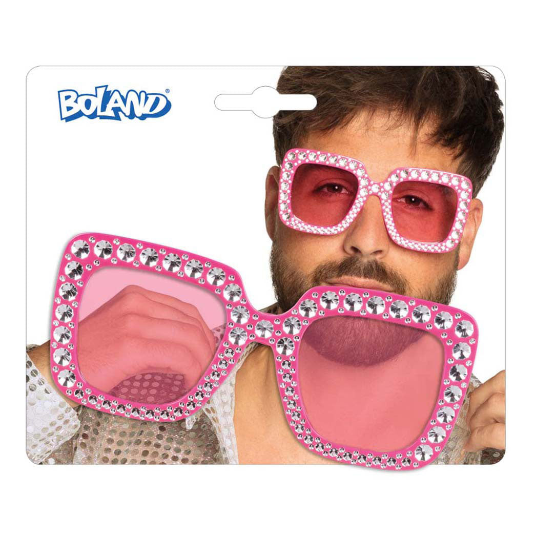 Boland lunettes de fête bling bling rose vif