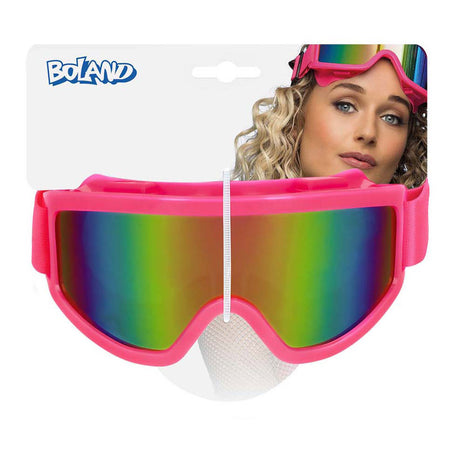 Boland party lunettes de ski rose fluo