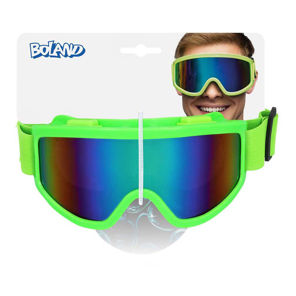 Boland party lunettes de ski vert fluo