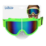 Boland party lunettes de ski vert fluo