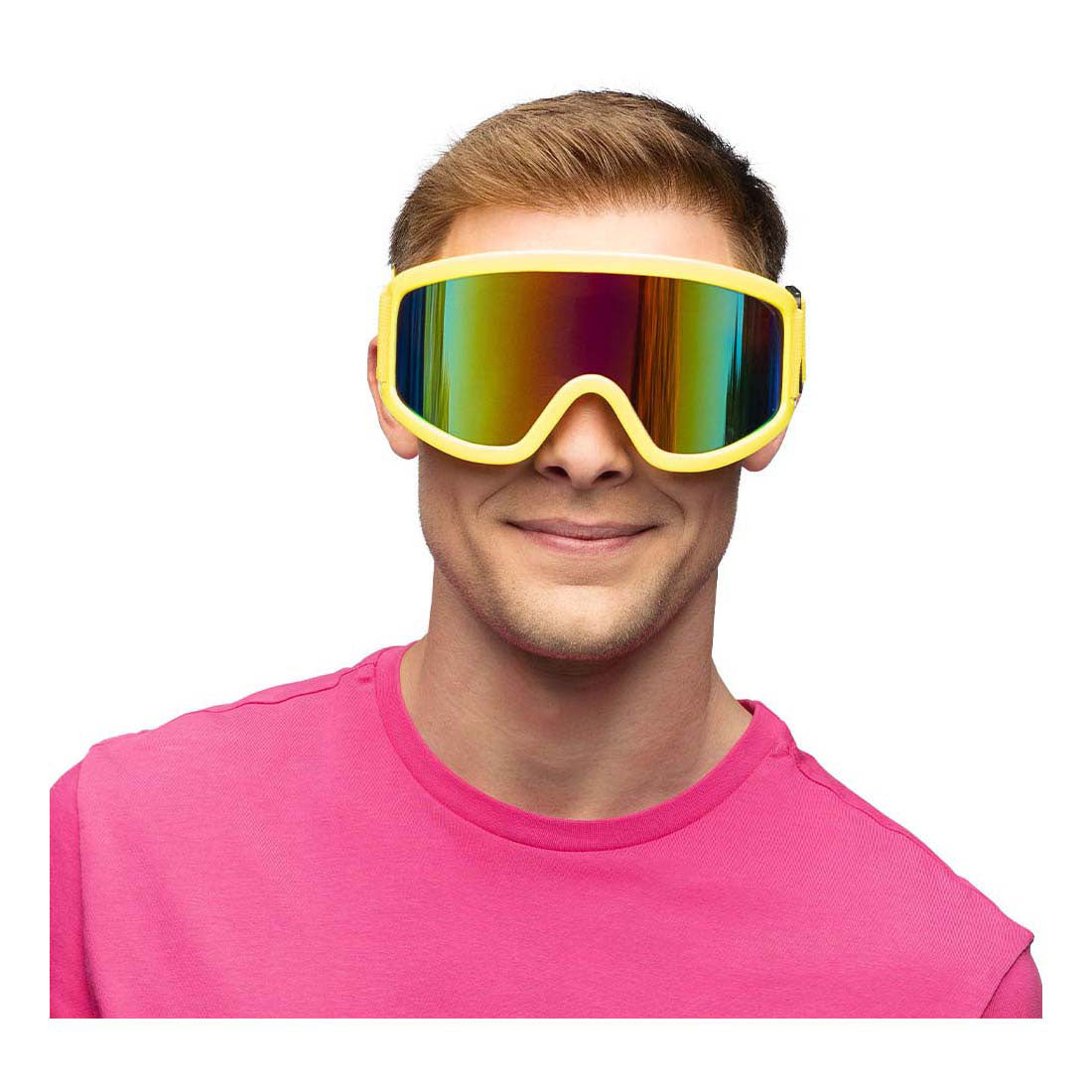 Boland party lunettes de ski jaune fluo