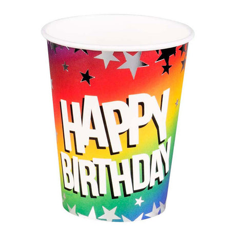 Boland gobelets en papier joyeux anniversaire 210 ml, 10 pcs.