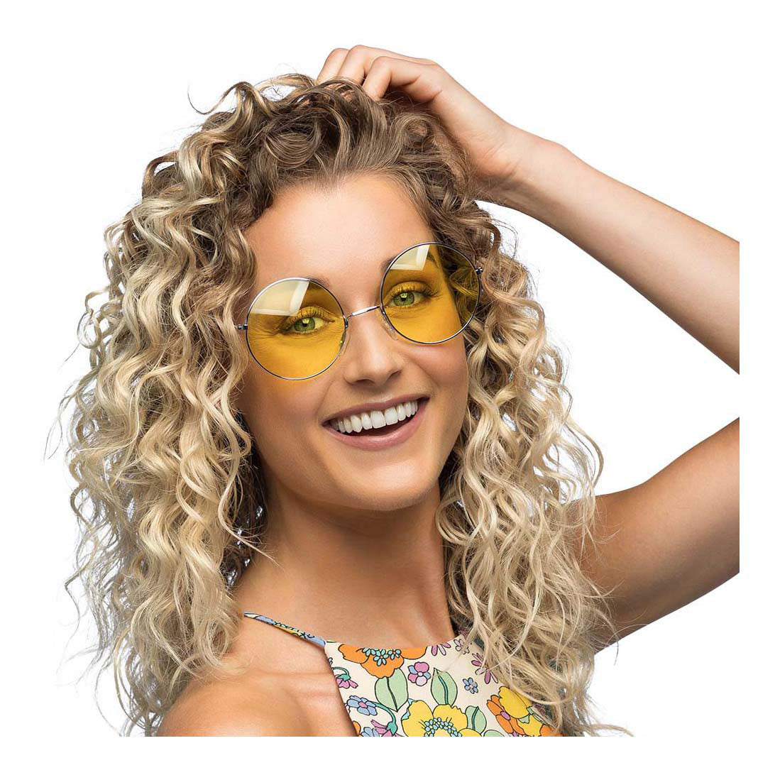 Boland lunettes de fête hippie xl jaune