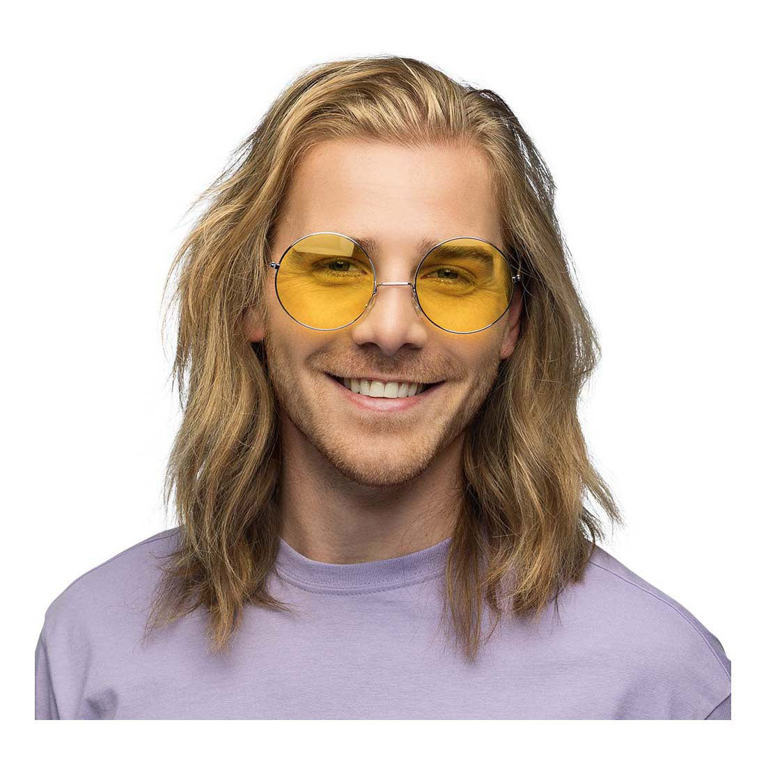 Boland lunettes de fête hippie xl jaune