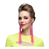 Boland boucles d'oreilles festival rose fluo, 20cm