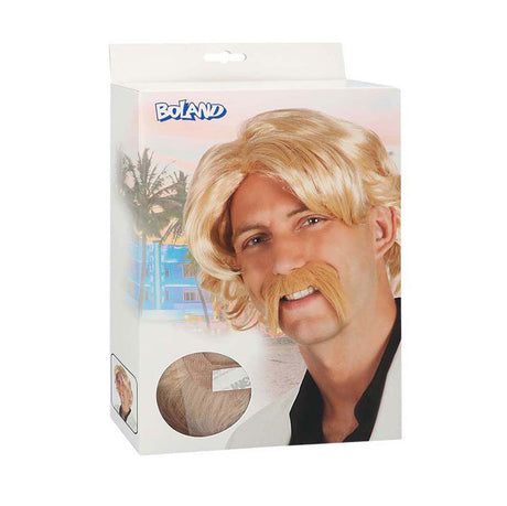 Perruque blonde Boland avec moustache
