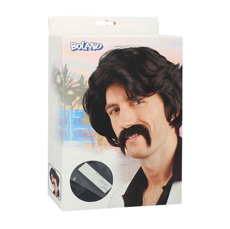 Perruque noire Boland avec moustache