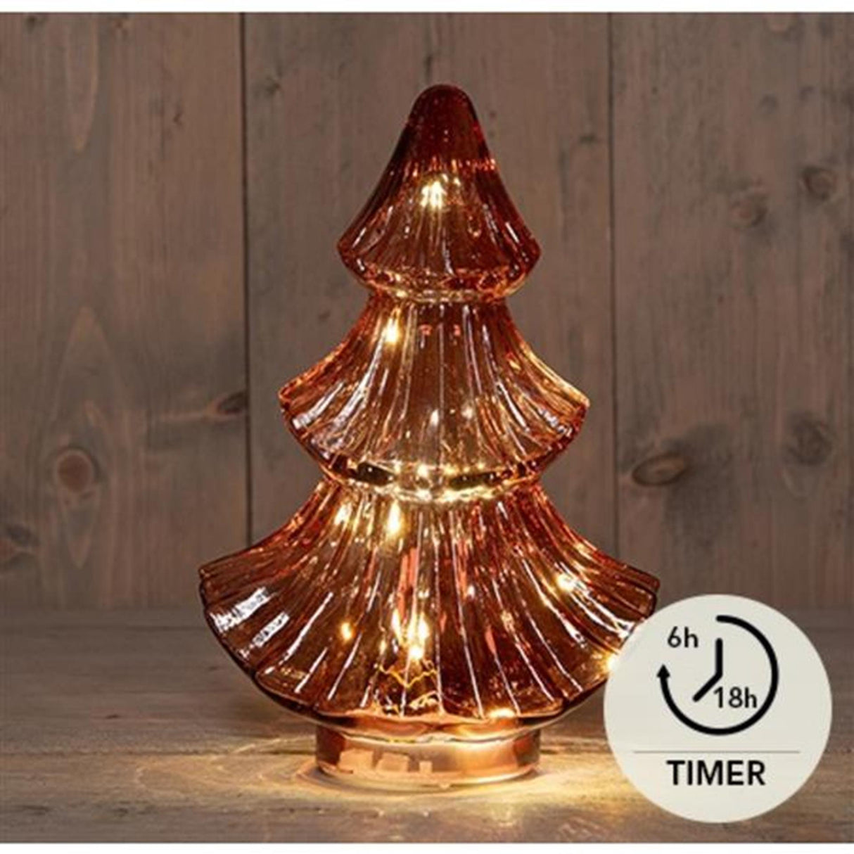 Anna's collection sapin de Noël led verre bordeaux h24cm