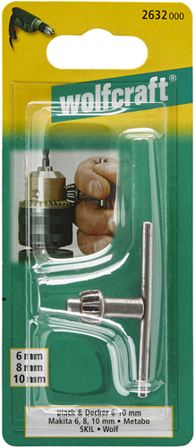 Clé de mandrin de perçage Wolfcraft | Jacobs K6 | s14 | ø6-10mm | 1 pièce - 2632000