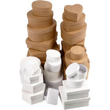 Boîtes de société Creativ Brown et blanc 6,5 à 18 cm, 30e.