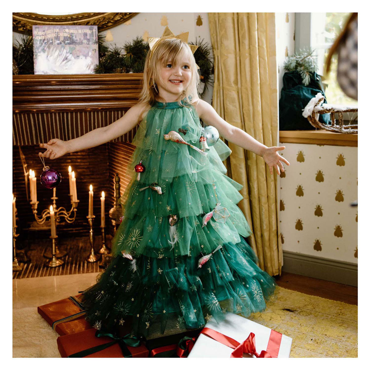 Robe sapin de Noël Great Pretenders avec bandeau - 3-4 ans