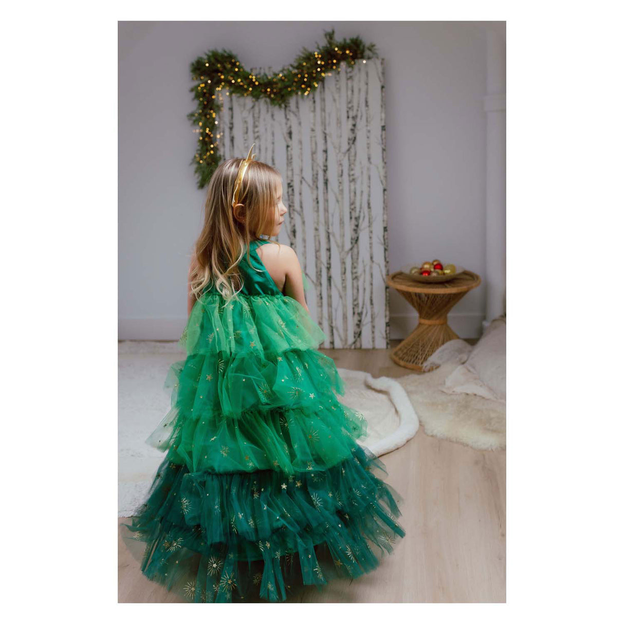 Robe sapin de Noël grands prétendants avec bandeau - 5-6 ans