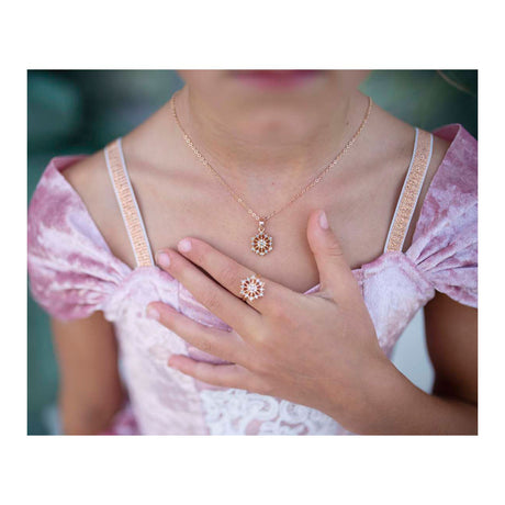Ensemble collier et bague en forme de flocon de neige pour grands prétendants - 2 pièces.