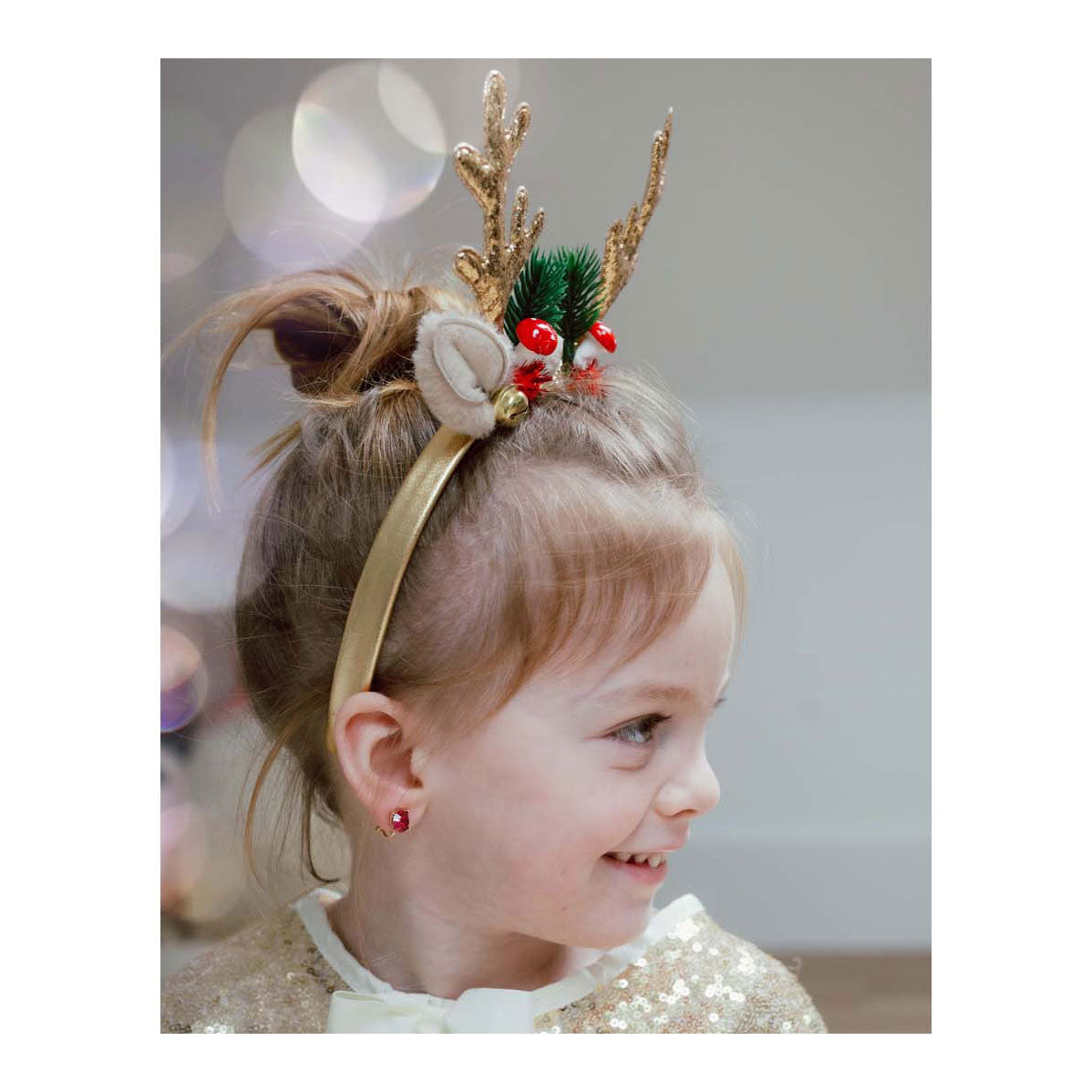Serre-tête Rudolph des fêtes des grands prétendants - doré