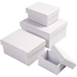 Creativ Company Boîtes rectangulaires blanches avec couvercle, 4e.