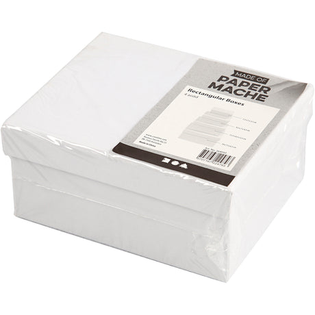 Creativ Company Boîtes rectangulaires blanches avec couvercle, 4e.