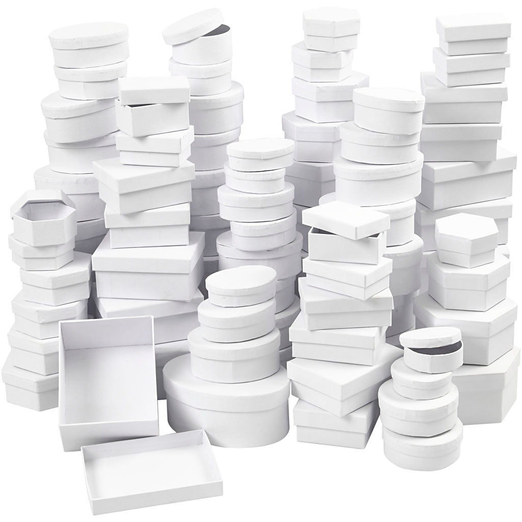 Boîtes Creativ company, d 5,5-16 cm, contenu peut varier, blanc, 168 div 1 boîte