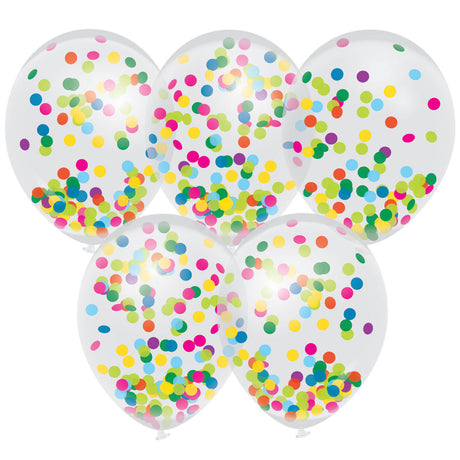 Ballons confettis Haza barbe blanche couleur, 5 pcs.
