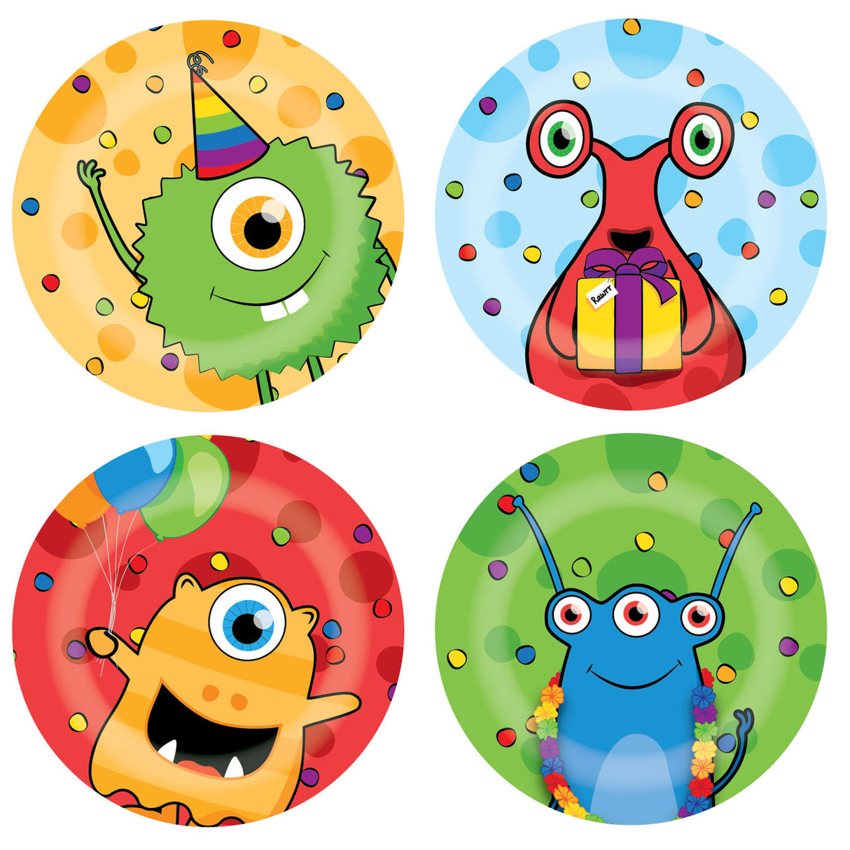 Assiettes de fête Haza Monstre Barbe Blanche, 8 pcs.