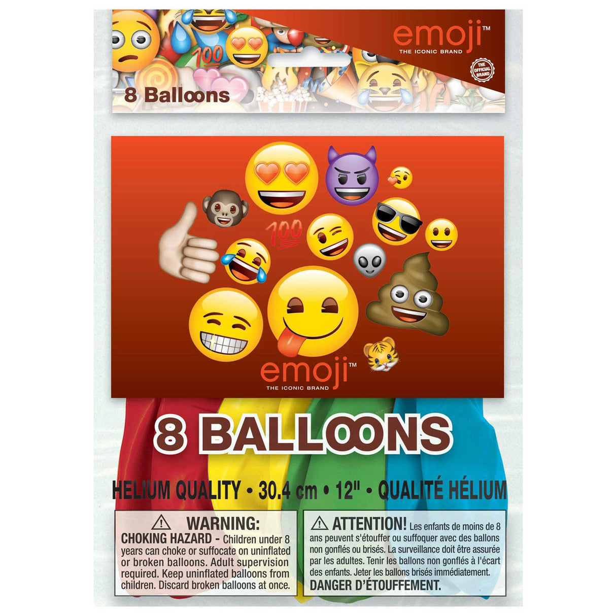 Haza ballons barbe blanche emoji, 8pcs.