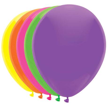 Ballons Haza barbe blanche 5 couleurs néon, 10 pcs.