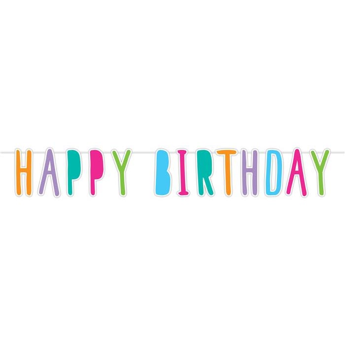 Guirlande de lettres Haza witbaard joyeux anniversaire, 6 mtr.